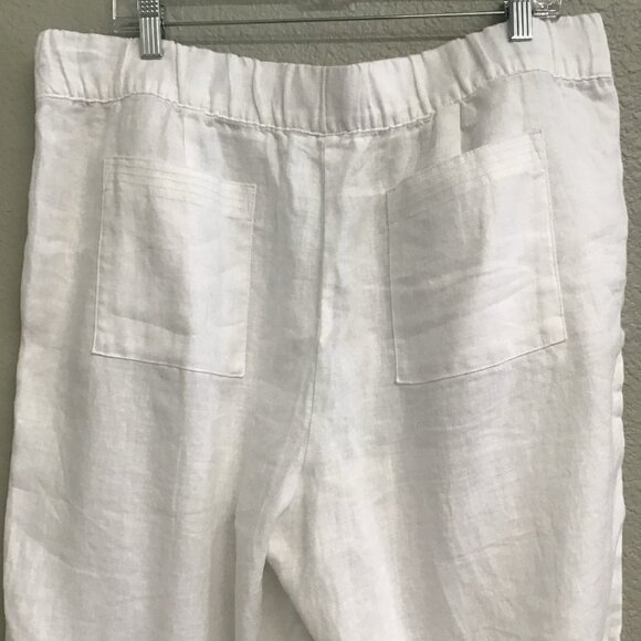 Pure J Jill Love Linen Women’s Wide Leg Pants Crop Women’s Size Large White - Picture 8 of 10